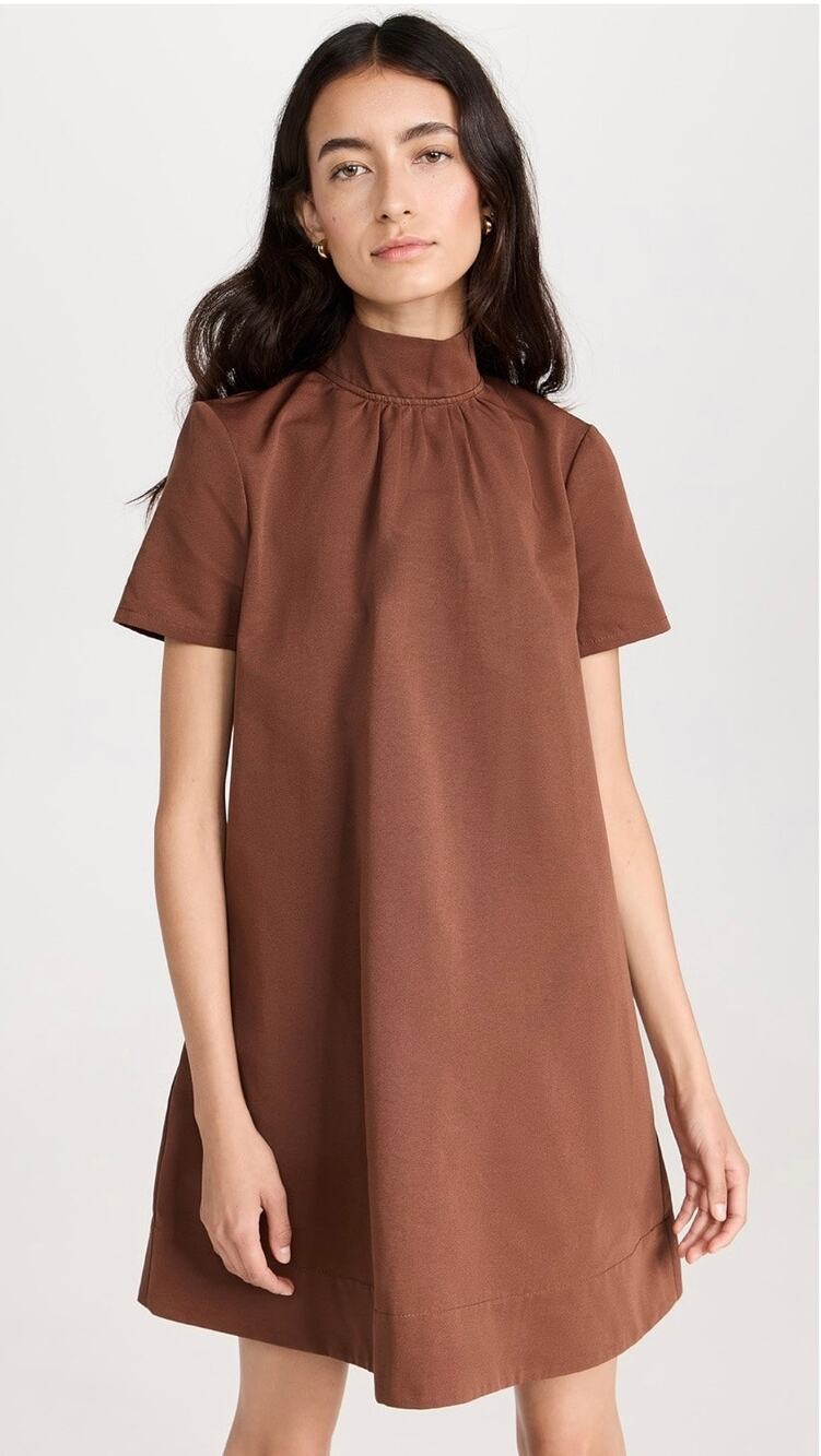 STAUD Mini Ilana Chocolate Brown Dress - New with Tags